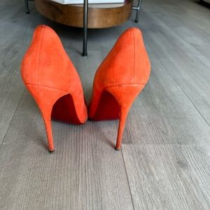 Orange suede louboutins. 39.5 Box and dust cover included